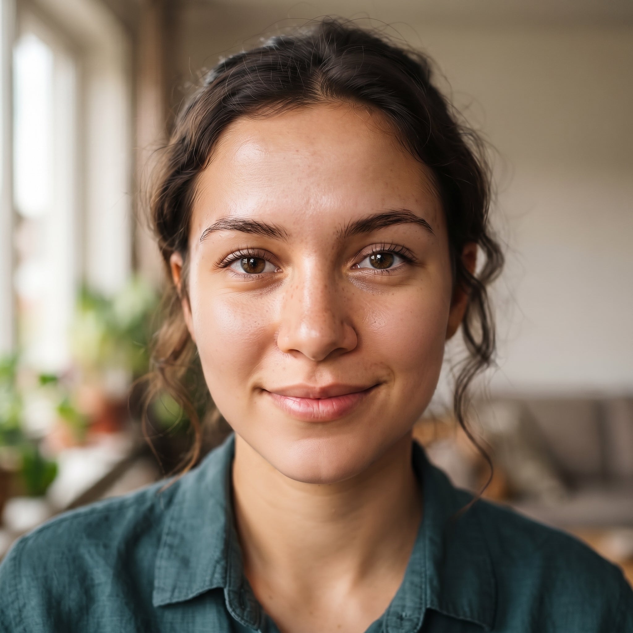 Same woman with clearer-looking skin after a Cuvante patch routine
