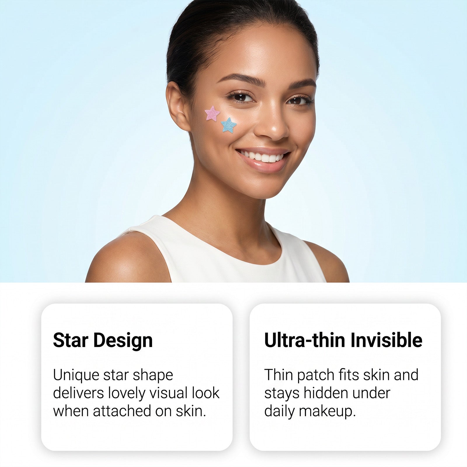 Cuvante colourful star and heart patches for daytime wear